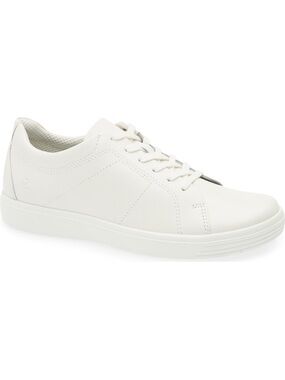 Ecco Men's Classic White Leather Low Top Sneakers size 10-10.5